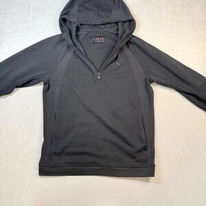 Jordan quarter zip Black Hoodie with Red Logo